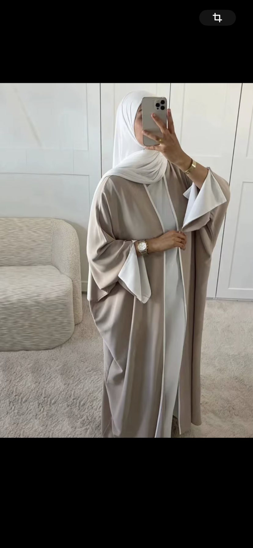 Abaya en mousseline de soie longue robe avec manche chauve-souris style élégant