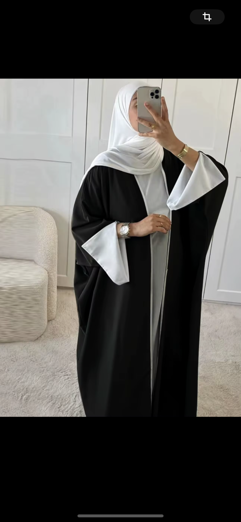 Abaya en mousseline de soie longue robe avec manche chauve-souris style élégant